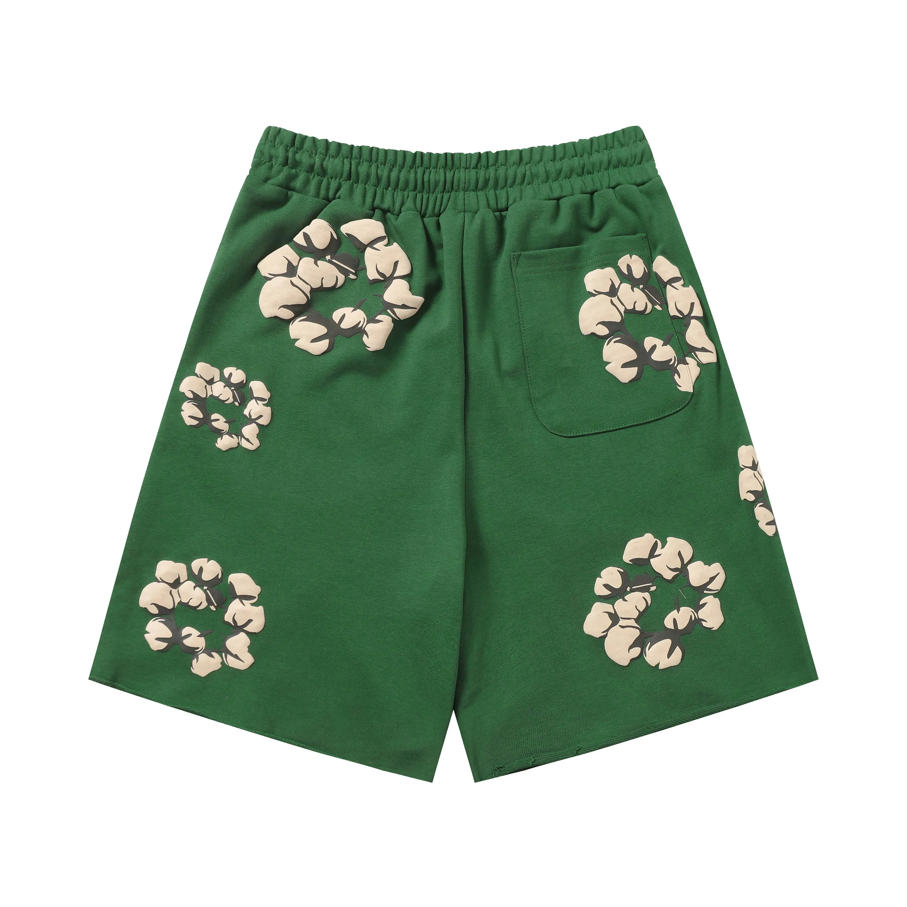 8201# 8 color set DENIM TEARS Kapok European and American trendy brand high quality foam flocking printed shorts Color Black Yellow Green Yellow Gray Royal Blue Pink Peacock Blue Size S-XL